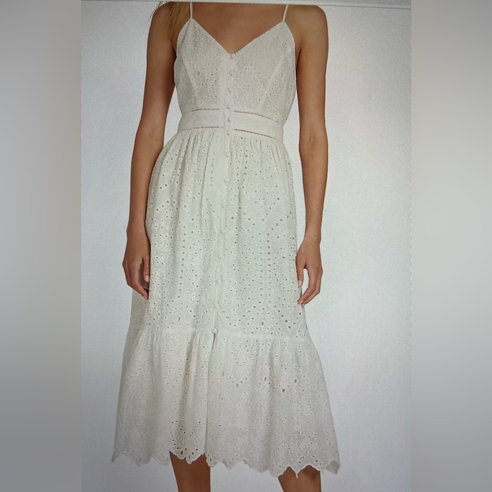 New York & Company - Eyelet Button-Front Midi Dress (NWT)